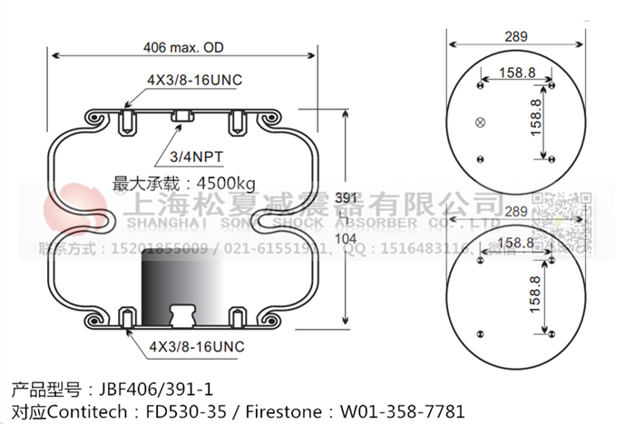JBF406/391-2橡膠<a href='http://www.medici-italia.com/' target='_blank'><u>空氣彈簧</u></a>
